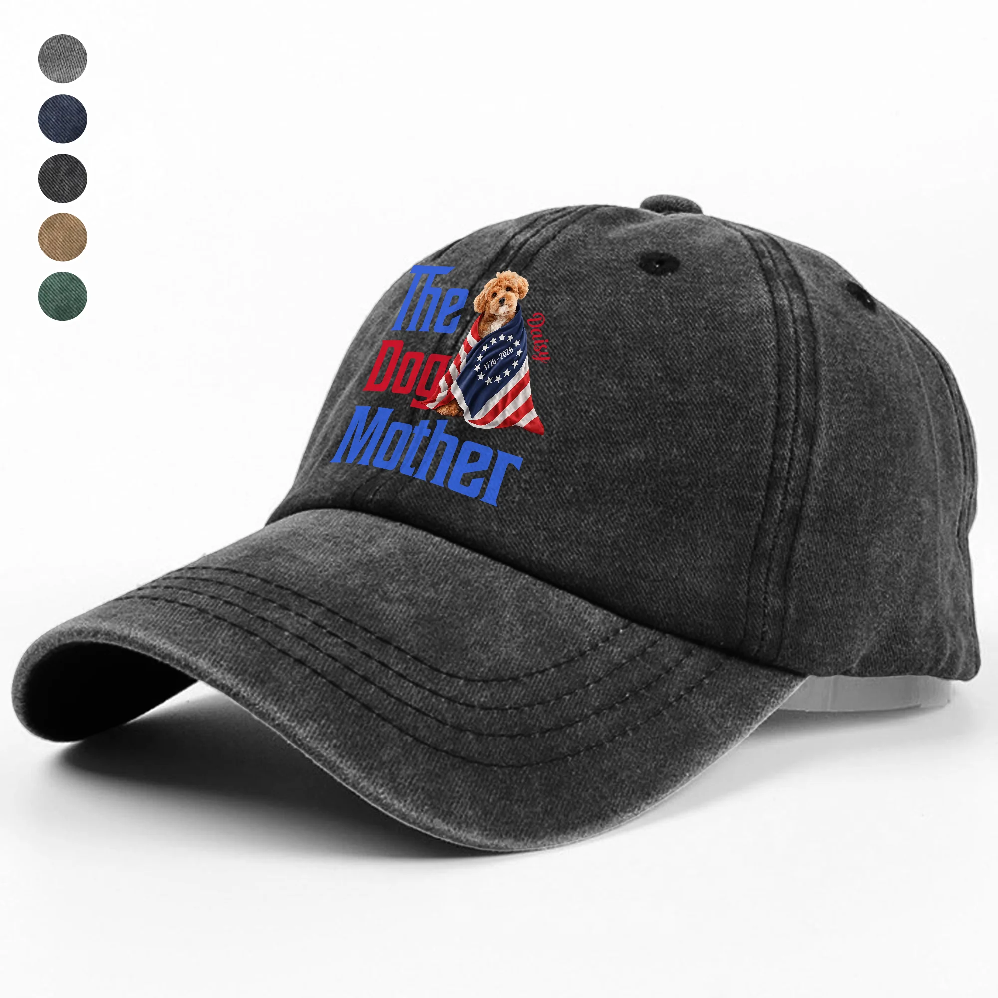 Personalized The Dogmother, Dogfather With 250th USA Anniversary Washed Denim Baseball Cap HO82 901220 - Image 5