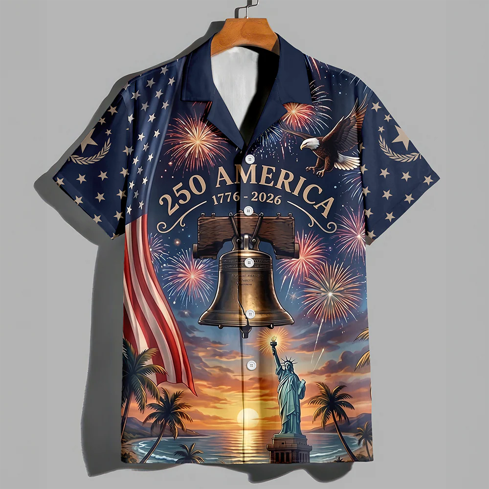 Personalized US 250th Anniversary 1776-2026 Liberty Bell Patriotic Hawaiian Shirt LM32 669359 - Image 4