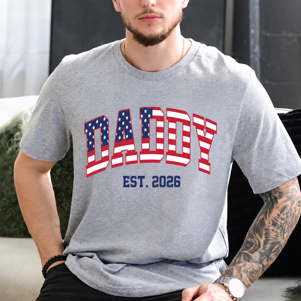 Personalized USA Flag Patriotic Dad Shirt, Gift for Father’s Day HA75 921038 - Image 3