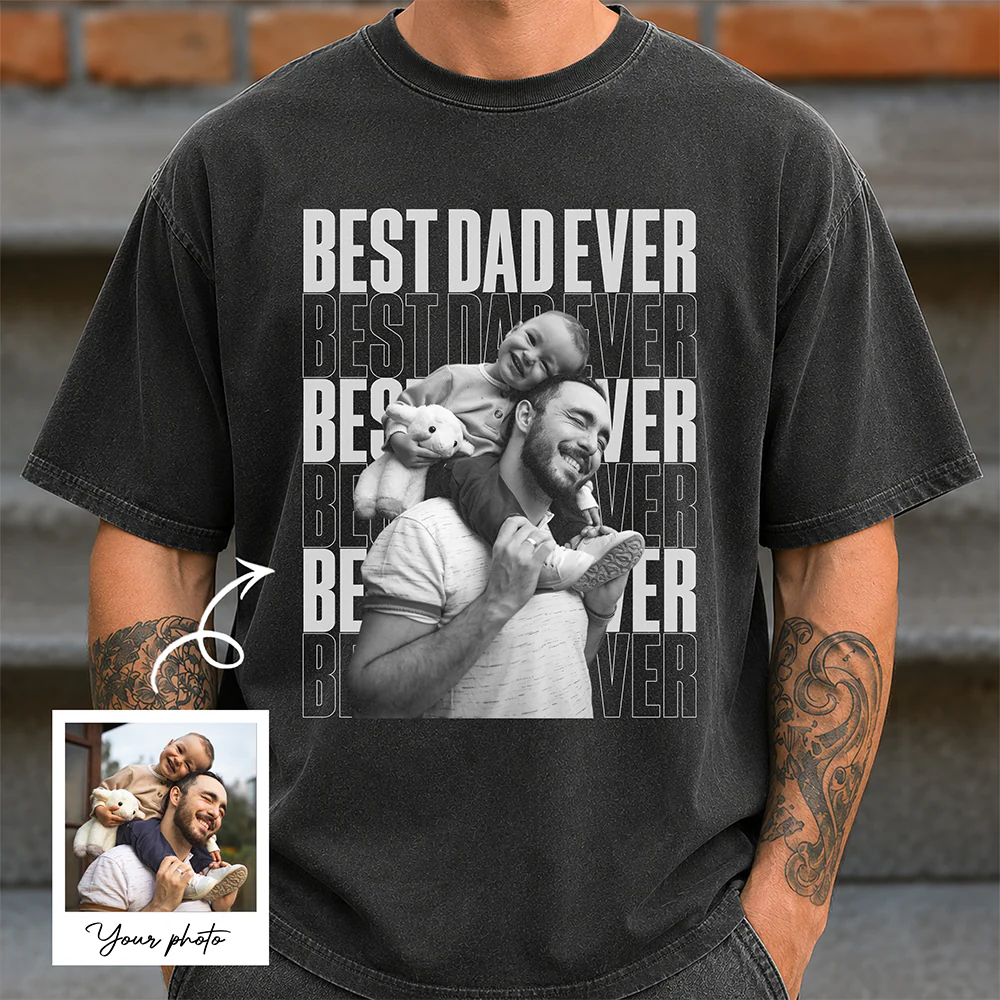 Personalized Vintage Photo Best Dad Ever Comfort Shirt - Father’s Day Gift TH10 169937 - Image 2