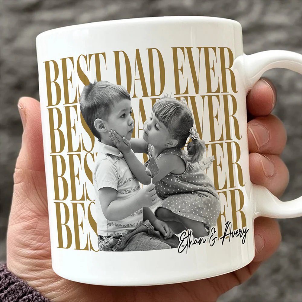 Personalized Vintage Photo Best Dad Mom Ever White Mug - Father’s Day Gift TH10 169959 - Image 3