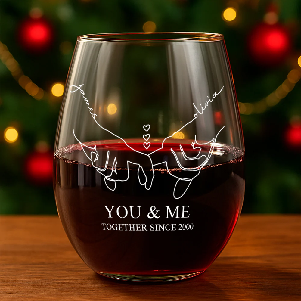 Personalized You & Me Wine Glass Couple Anniversary Valentine Day Gift HA75 920096 - Image 5