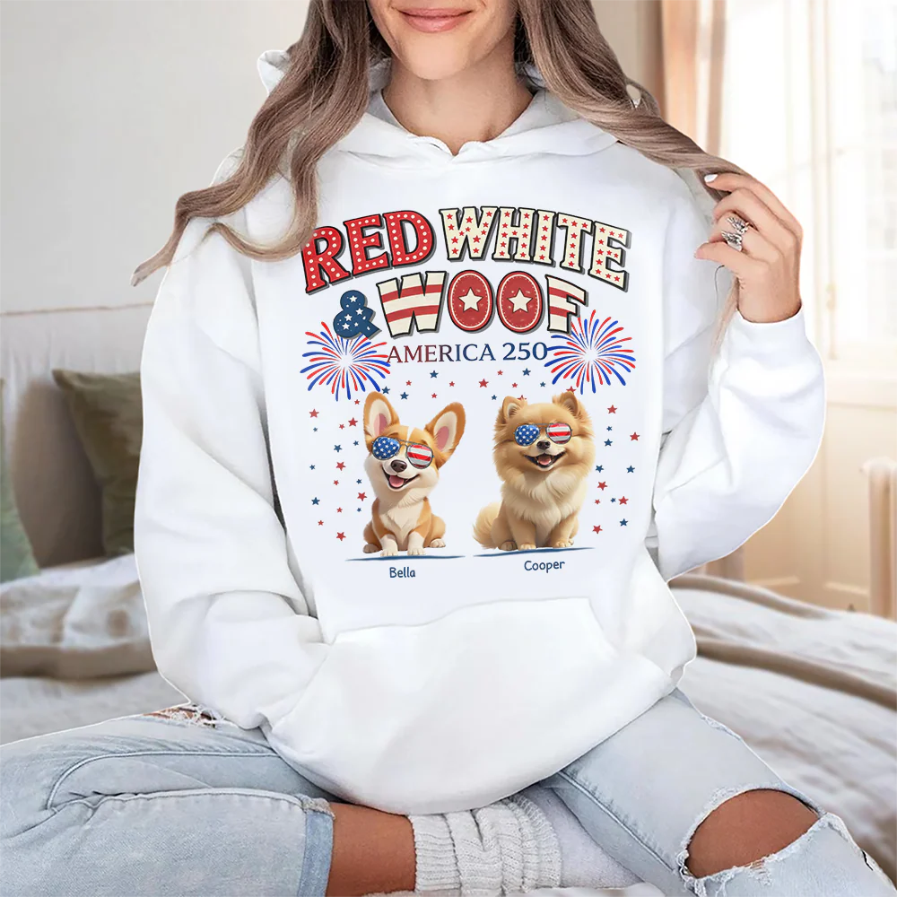 Red White Woof Personalized Shirt Gift For Dog Lover HO82 901188 - Image 4