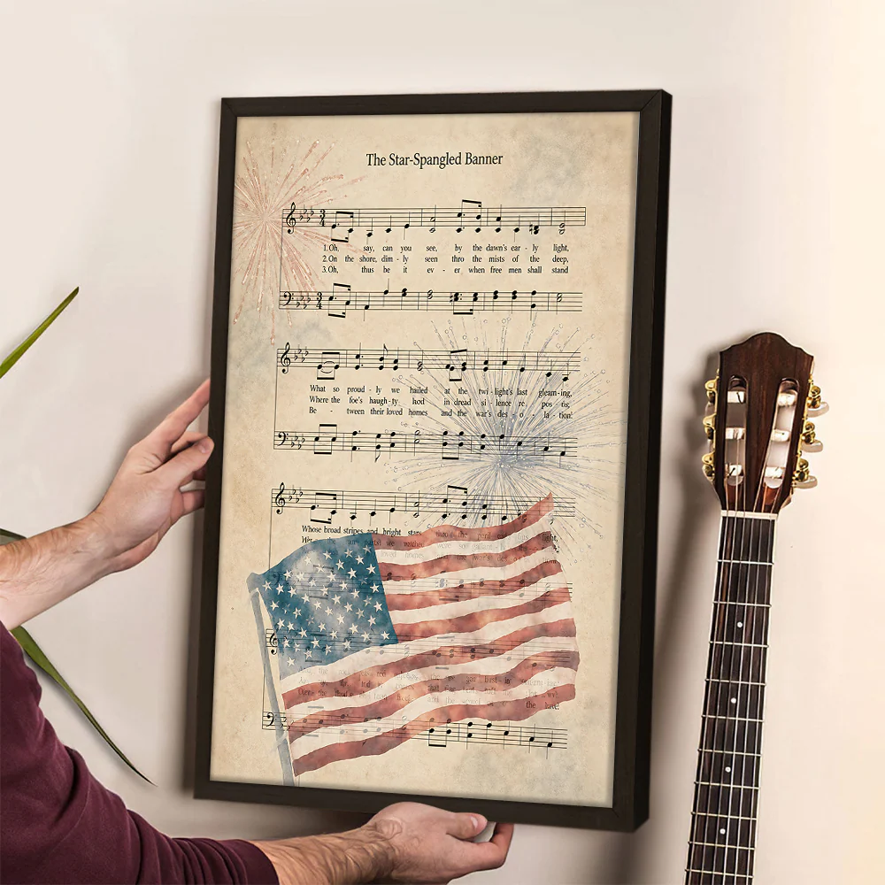 Star Spangled Banner Vintage Sheet Music Print Poster Picture Frame - Patriotic Wall Art HO82 902834 - Image 4