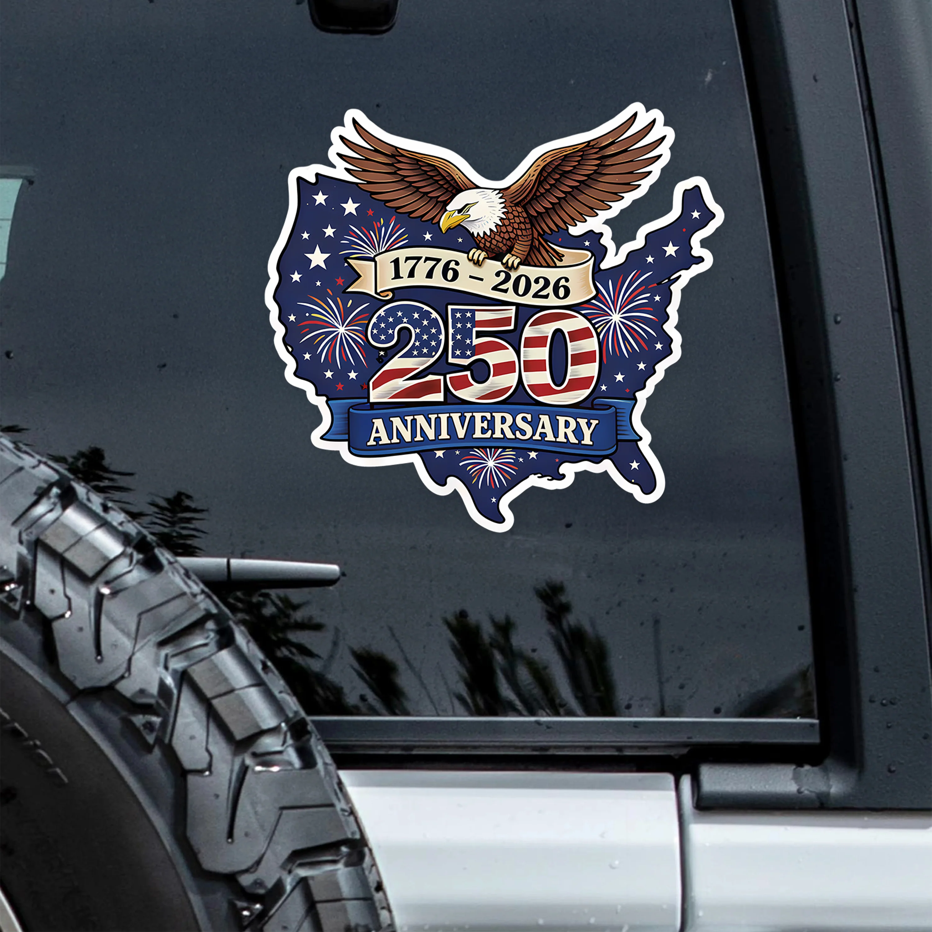 USA 250 Anniversary Eagle 1776-2026 Car Window Decal Sticker TH10 898887 - Image 5