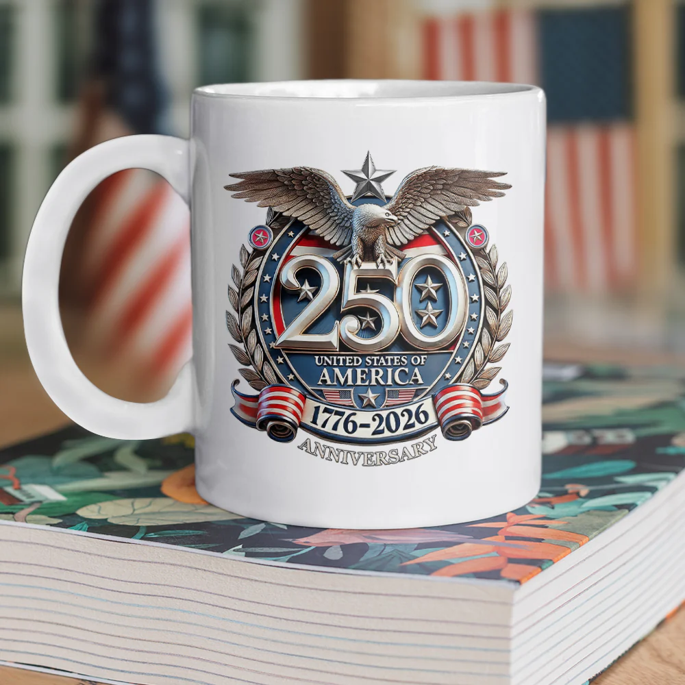 USA Eagles 250th Anniversary Semiquincentennial 1776-2026 White Mug HA75 920260 - Image 5