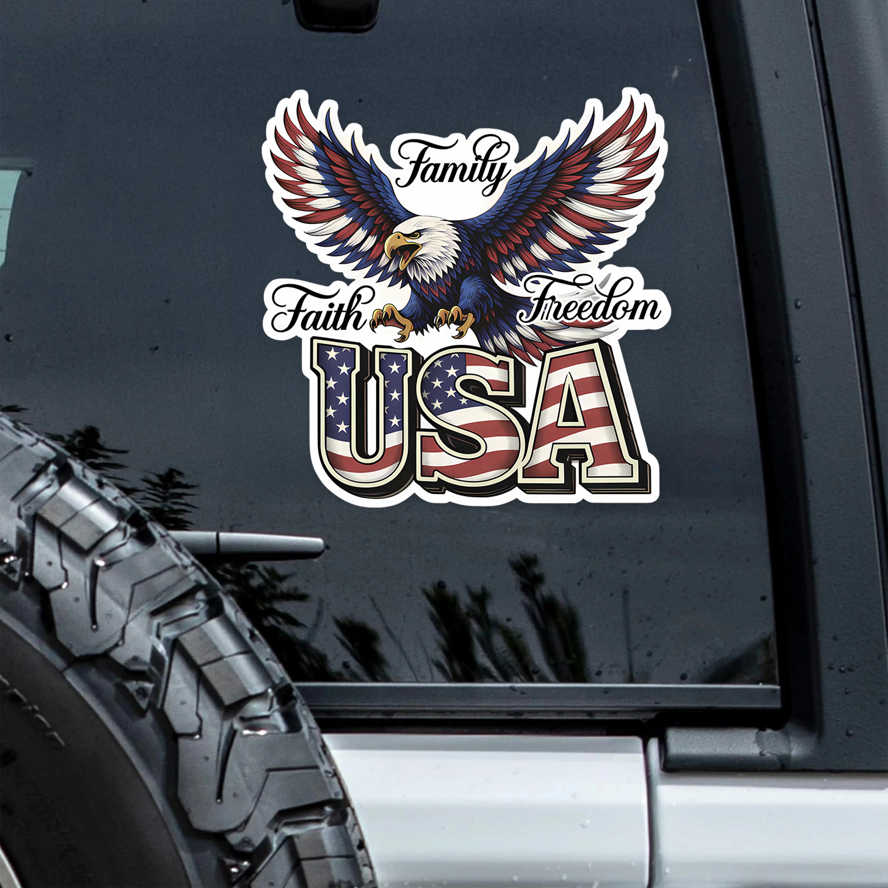 USA Family Faith Freedom Car Window Decal Sticker TH10 898889 - Image 5