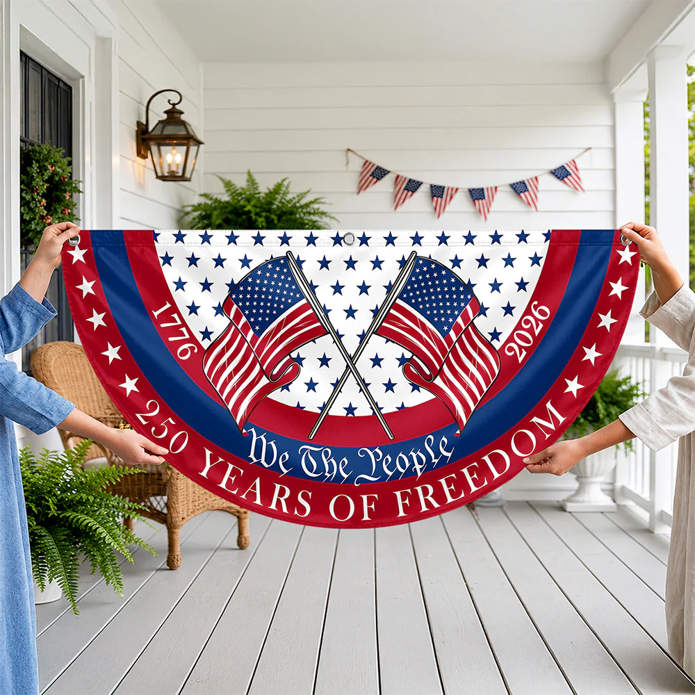 We The People 250 Years of Freedom 1776-2026 America Flag Non-Pleated Fan Flag TH10 170225 - Image 3