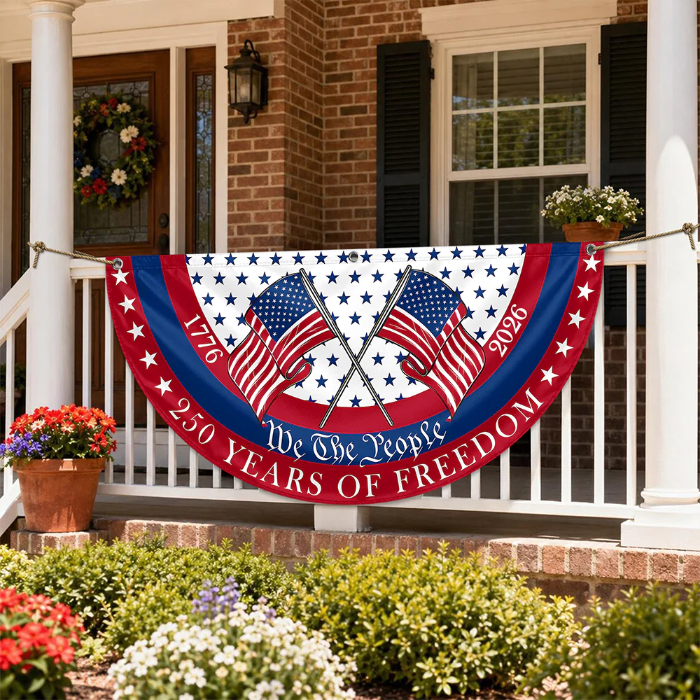 We The People 250 Years of Freedom 1776-2026 America Flag Non-Pleated Fan Flag TH10 170225 - Image 7