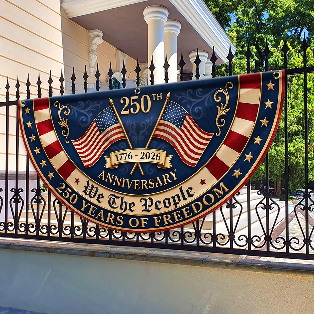 We The People US 250th Anniversary 1776–2026 Non-Pleated Fan Flag CH07 911822 - Image 3