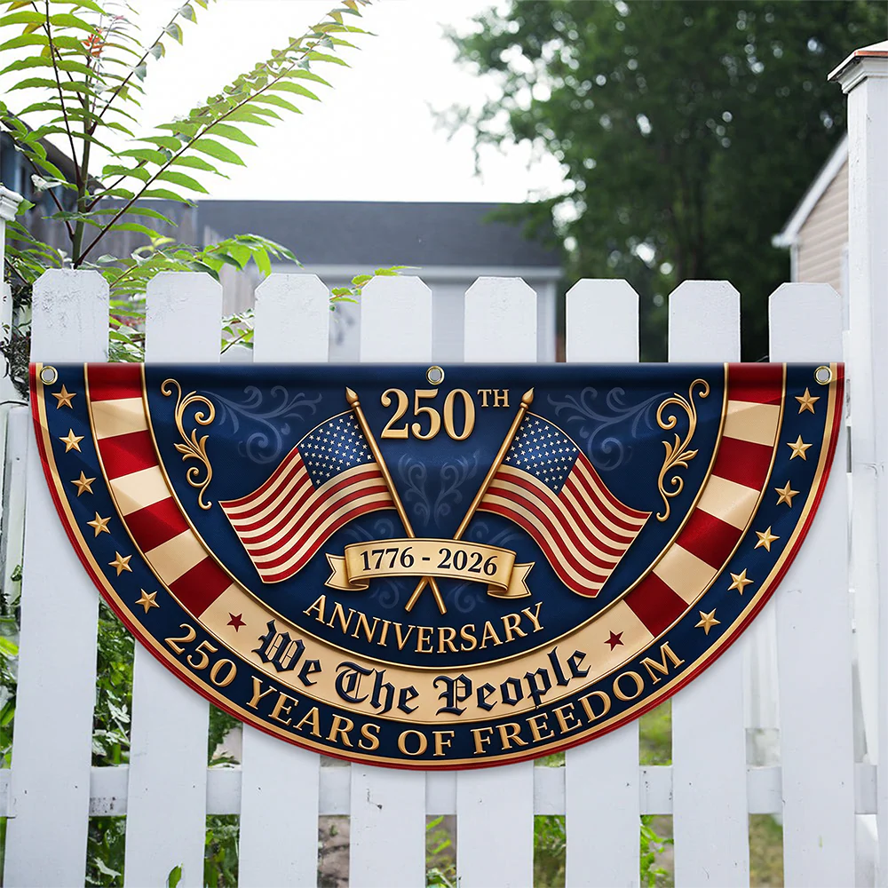 We The People US 250th Anniversary 1776–2026 Non-Pleated Fan Flag CH07 911822 - Image 4