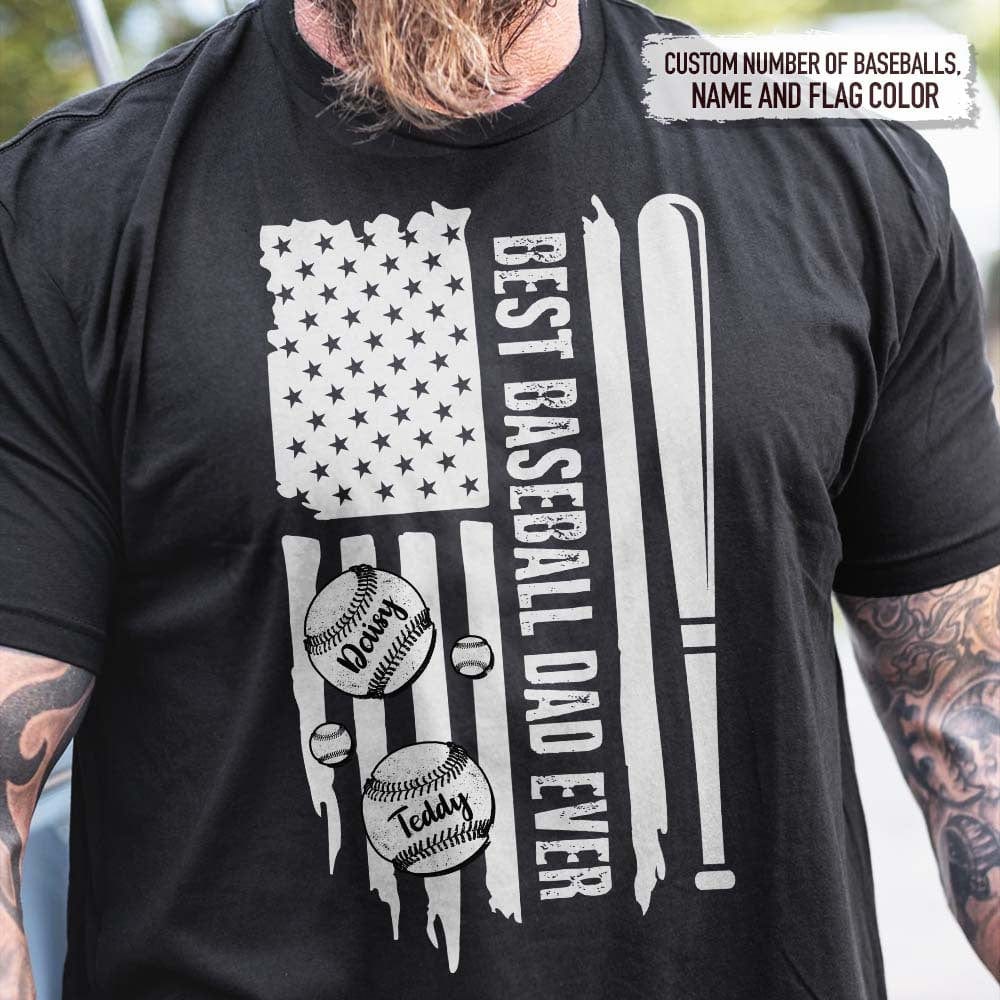 Best Baseball Dad Ever US Flag Sport Shirt, HN590 - Image 3