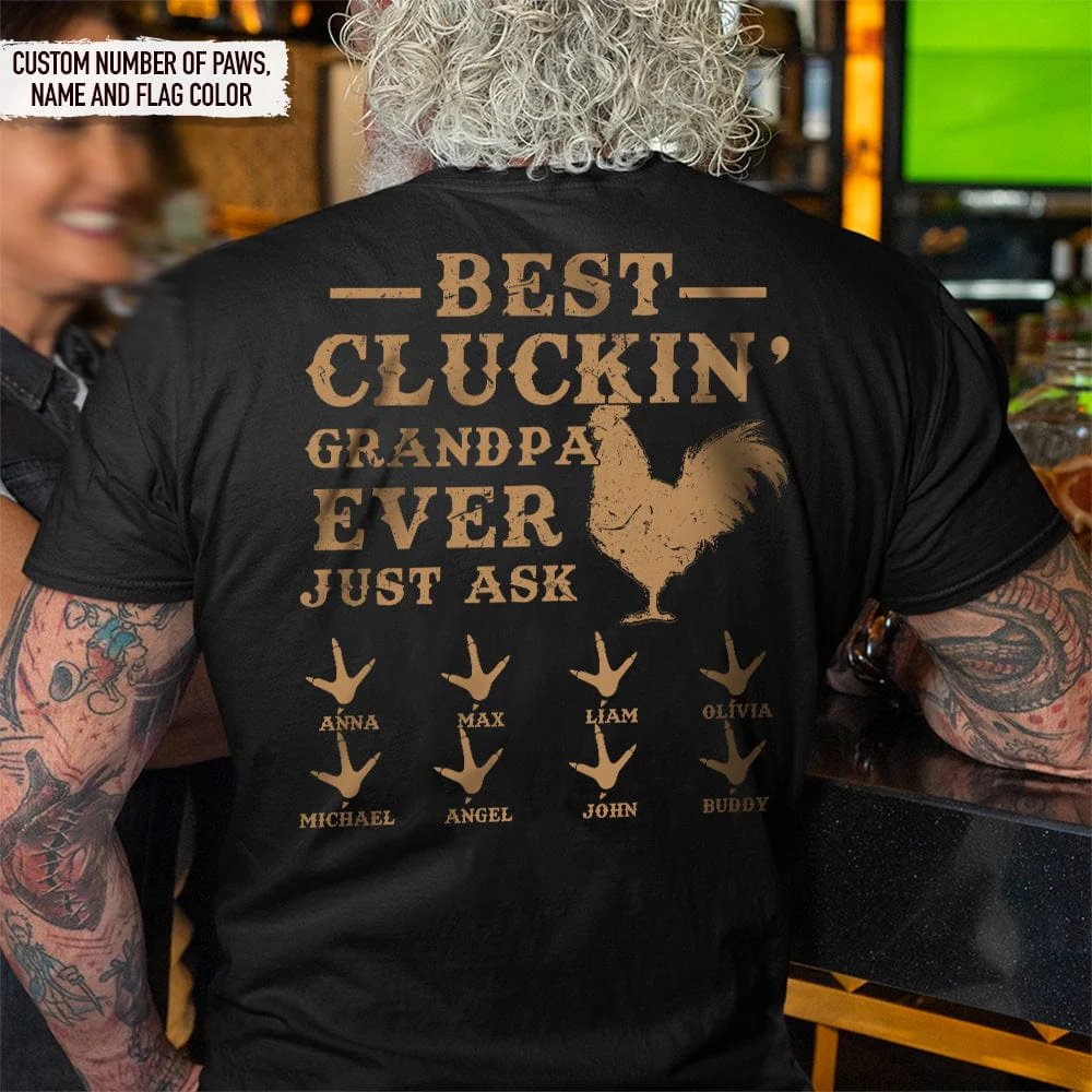 Best Cluckin' Dad Ever Just Ask Farmer Dad Shirt, HN590 - Image 2