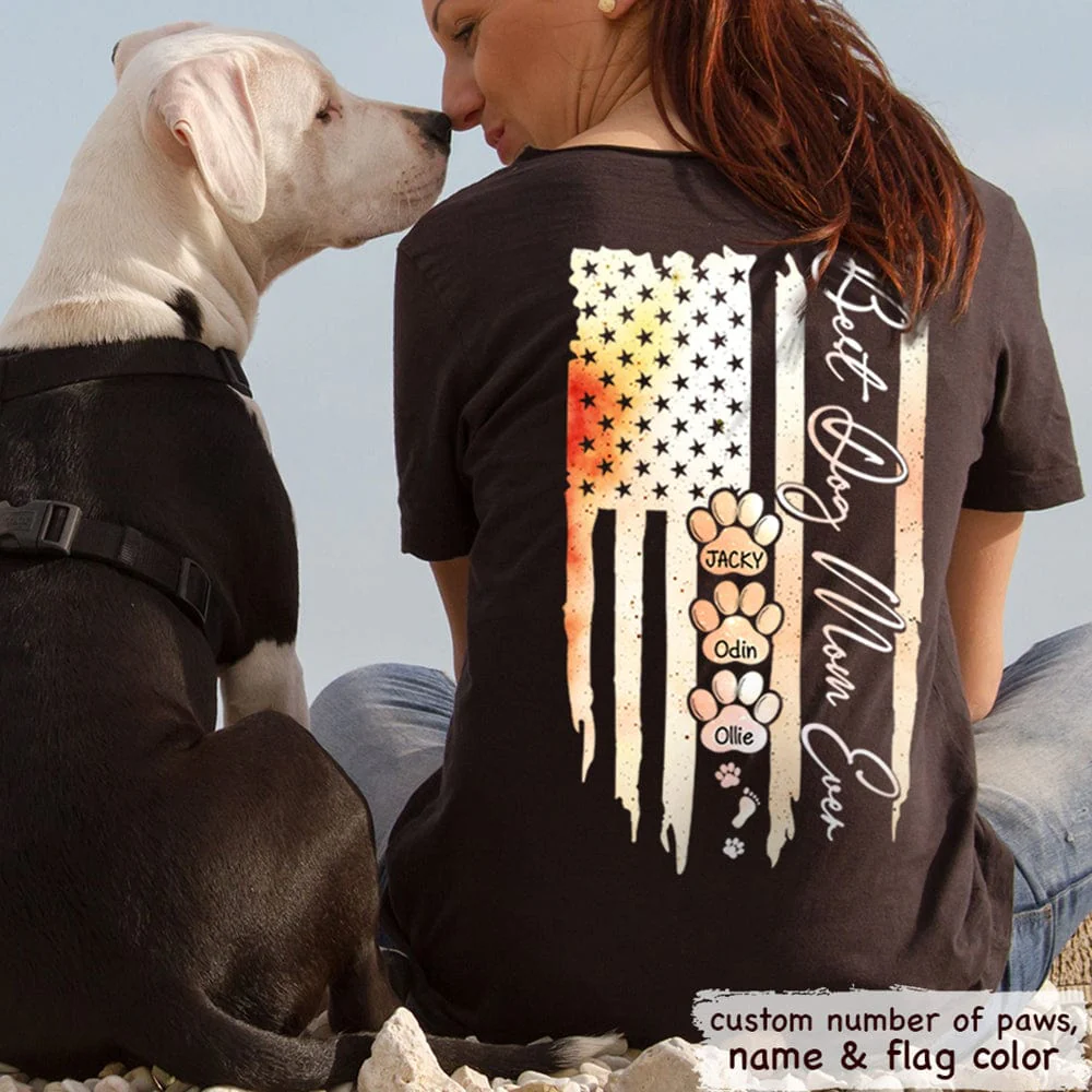 Sunset flag, Best Dog Mom Ever, Dog Shirt, HN590 - Image 2