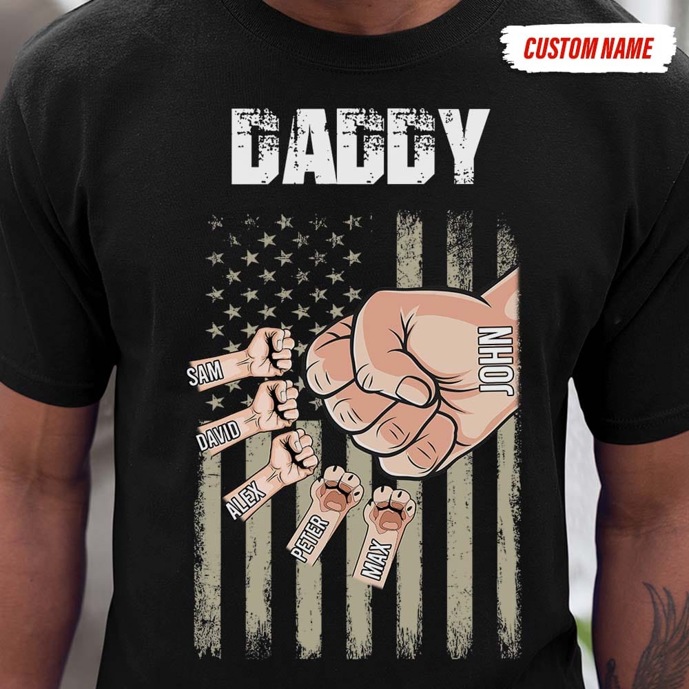 Personalized Dad With Kids Hand To Hand Family Shirt, HN590 890971 - Image 2