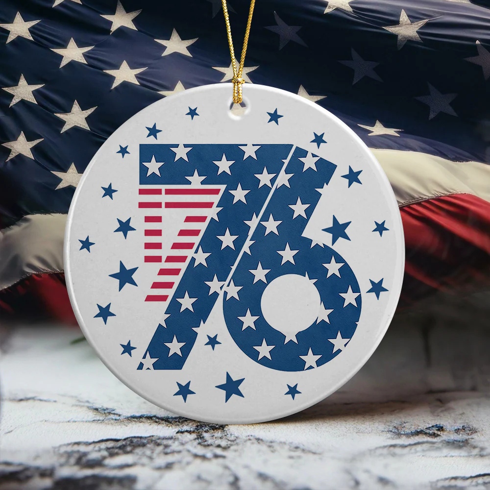 1776 America Patriotic Independence Day Ceramic Ornament HO82 900364 - Image 3