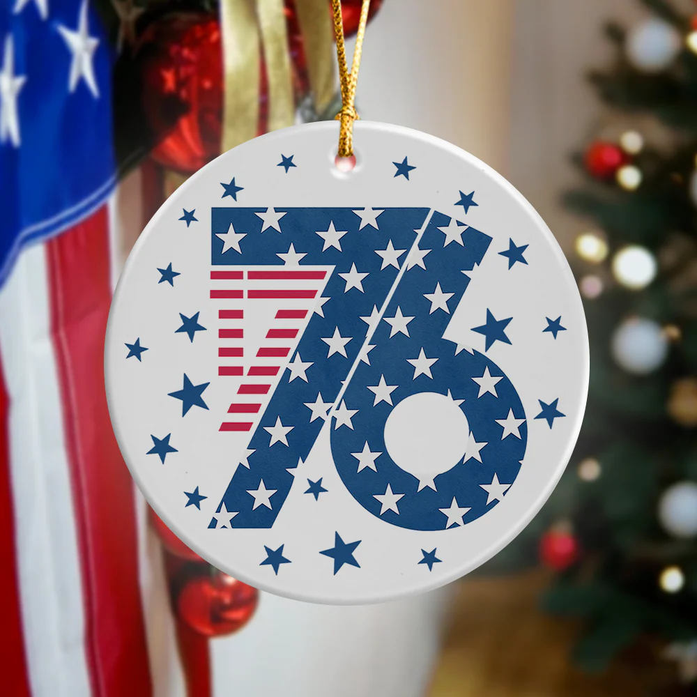 1776 America Patriotic Independence Day Ceramic Ornament HO82 900364 - Image 4