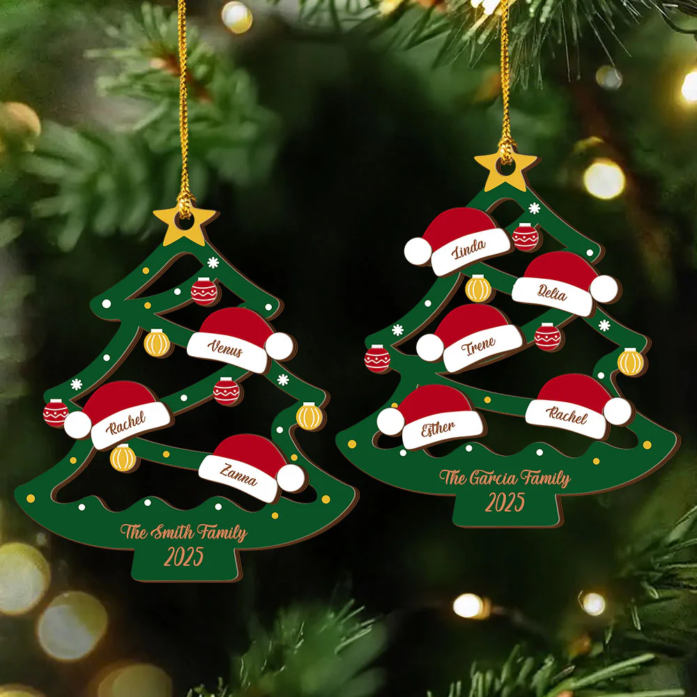 2025 Christmas Tree Layered Wood Ornament Personalized Gift For Family HO82 900634 - Image 6