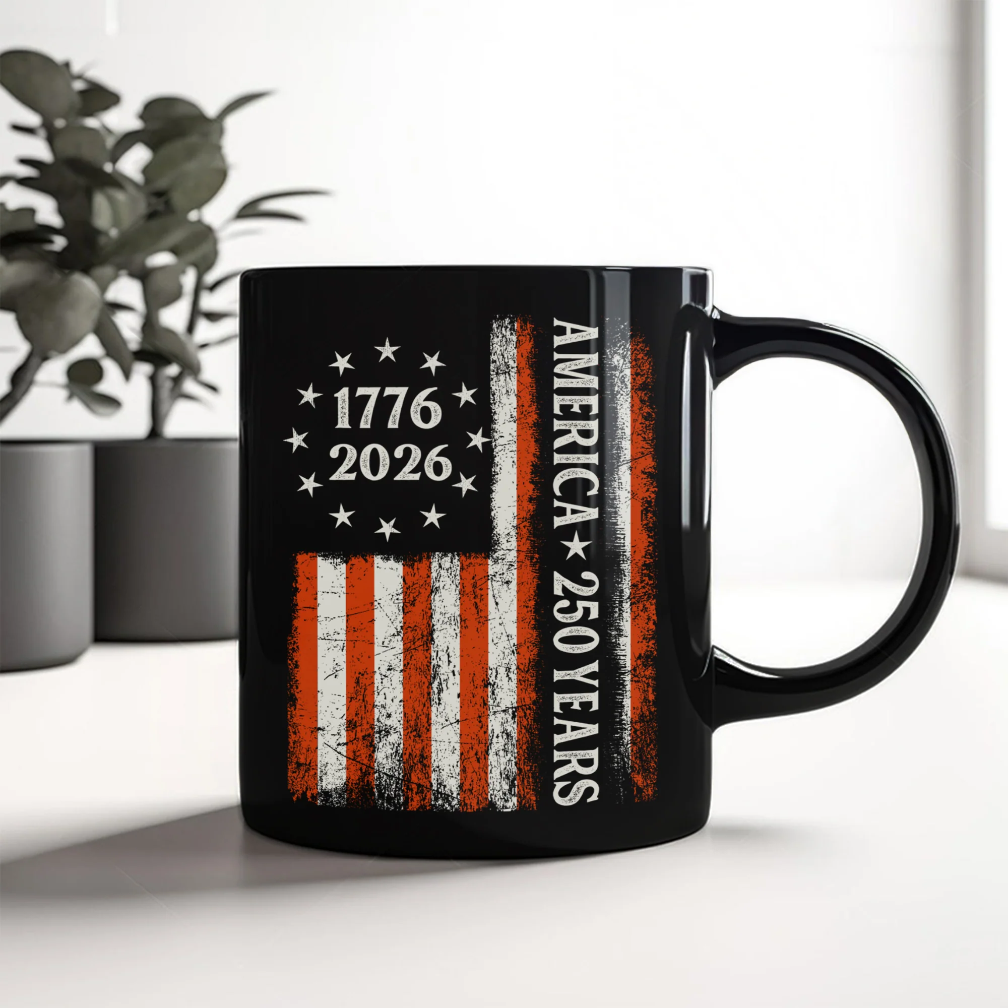 250 Years America Flag 250th Birthday 1776-2026 Black Mug HO82 894790 - Image 4