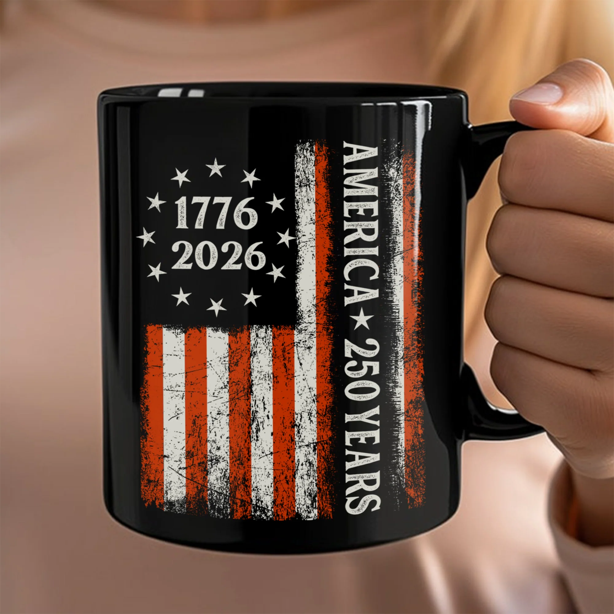 250 Years America Flag 250th Birthday 1776-2026 Black Mug HO82 894790 - Image 5