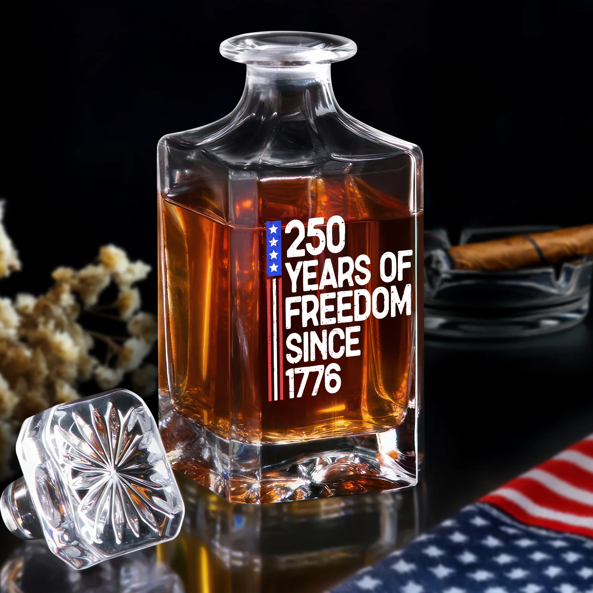 250 Years Of Freedom 250th Birthday America Flag 4th Of July Decanter HO82 894802 - Image 2