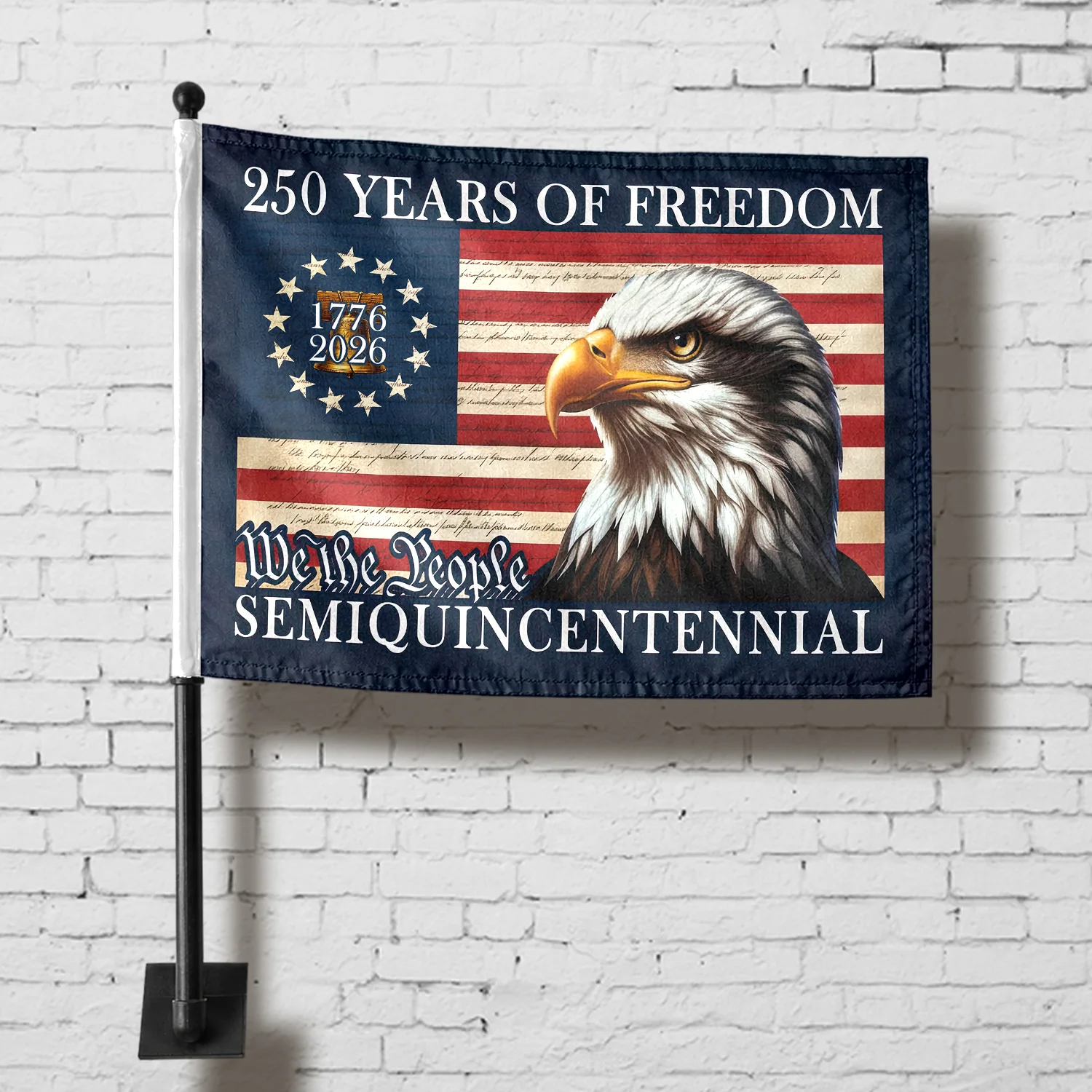 250 Years of Freedom American, Patriotic Eagle American Car Flag HO82 900930 - Image 2