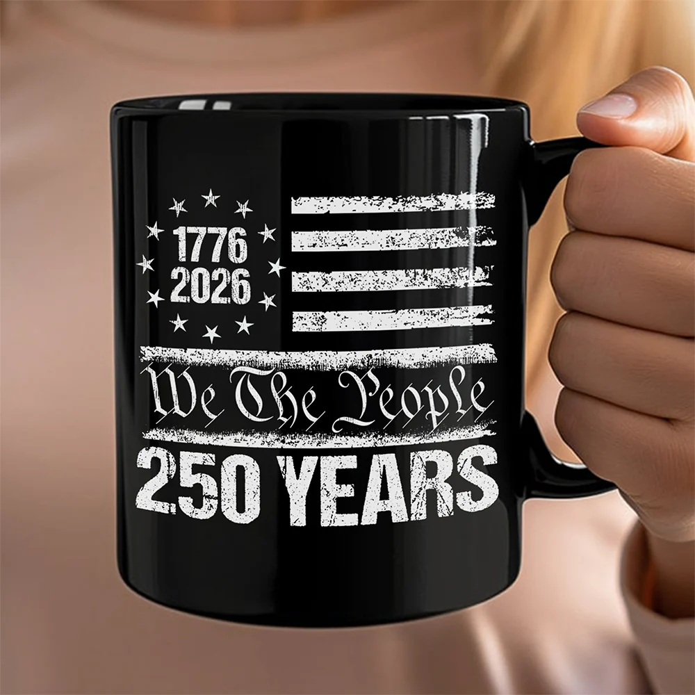 250 Years USA 250th Birthday 1776-2026 Eagle Flag Black Mug HO82 894578 - Image 6