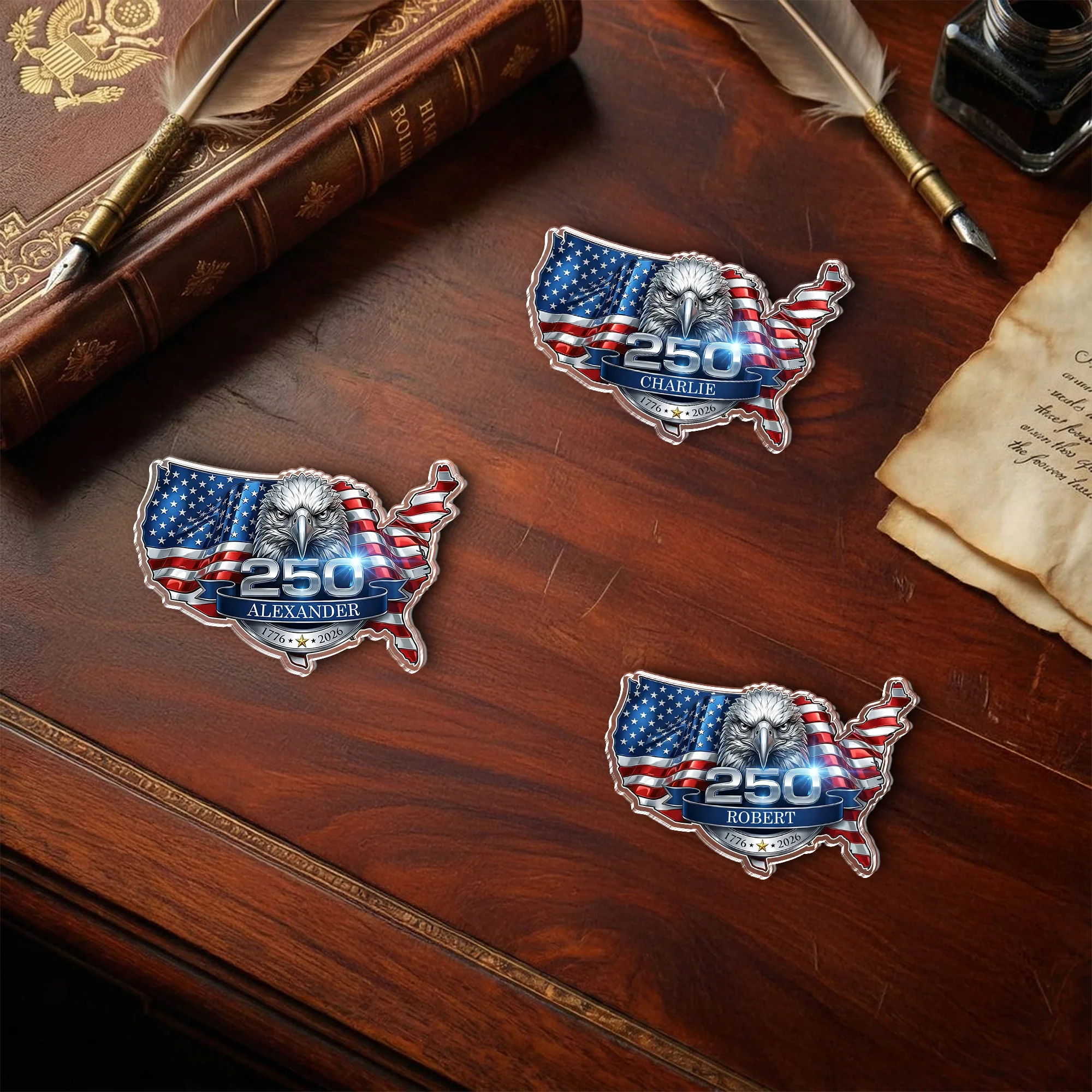 250th Anniversary Eagle USA Semiquincentennial 1776-2026 Patriotic Acrylic Pin HO82 901804 - Image 6