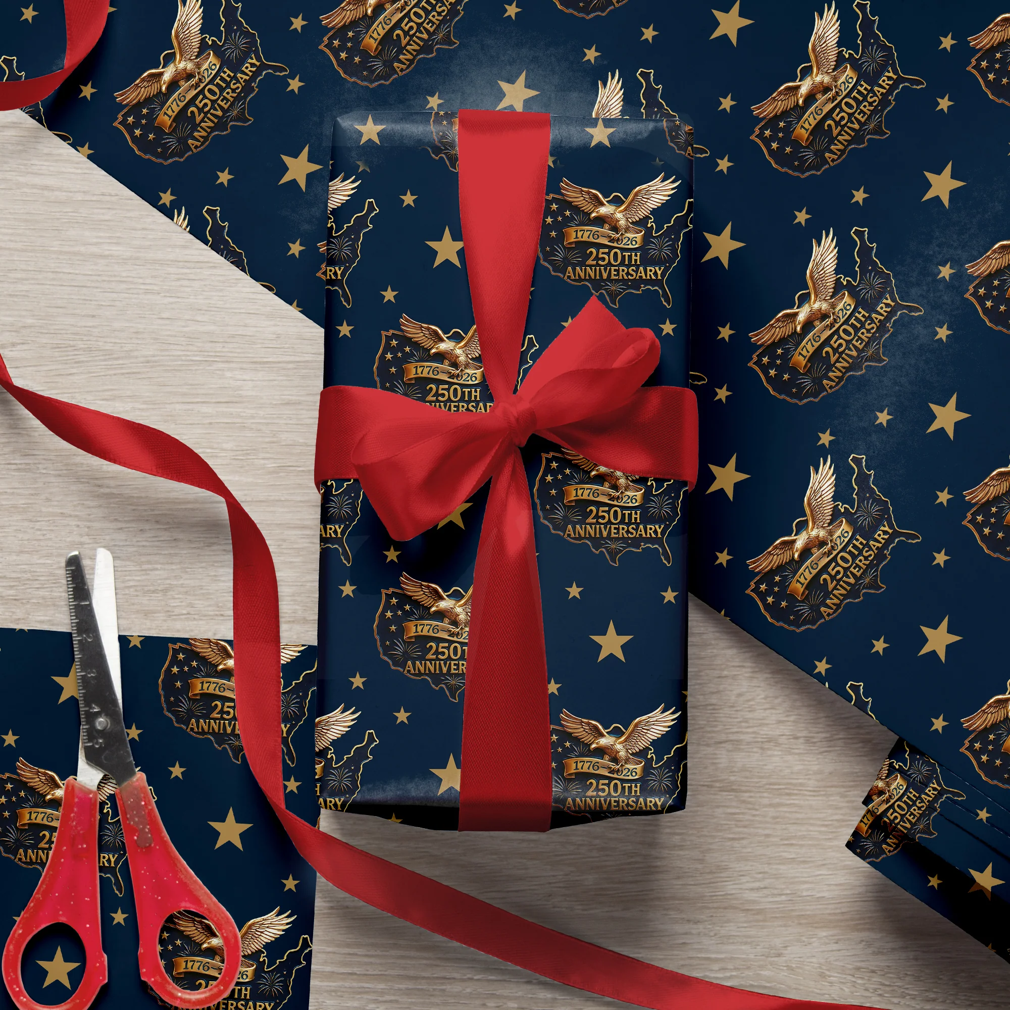 250th U.S Anniversary Bald Eagle United States Wrapping Paper, 1776-2026 Patriotic Gifts HO82 900610 - Image 3