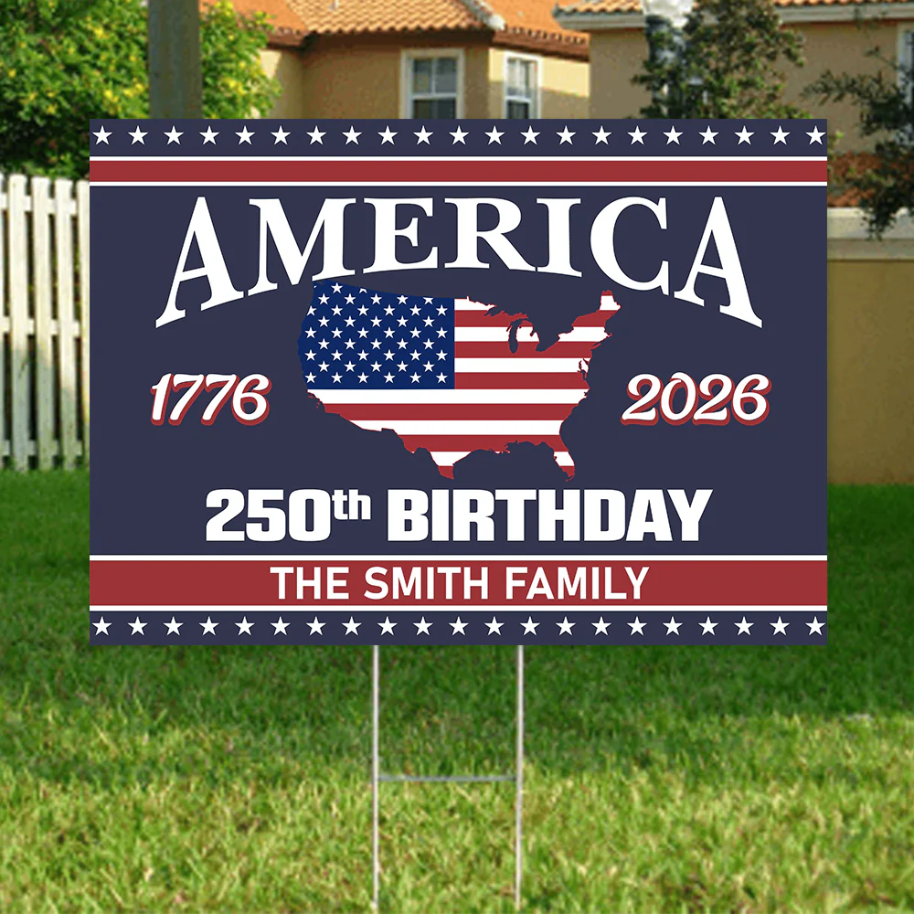 250 Years Of America Birthday 1776-2026 Garden Yard Sign HO82 894602
