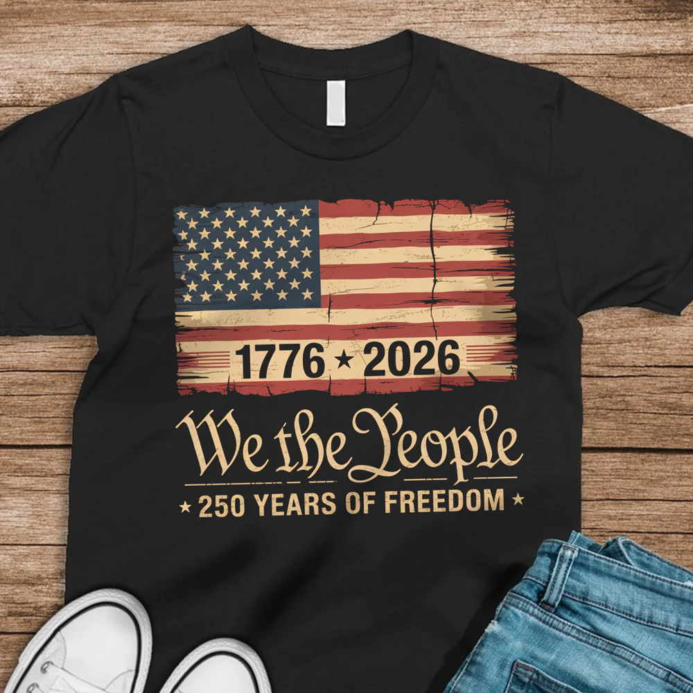 America 250th Birthday US Flag 250 Years We The People Dark Shirt HO82 894622 - Image 5