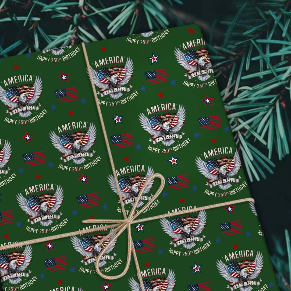 America Happy 250th Birthday Wrapping Paper HO82 900696 - Image 2