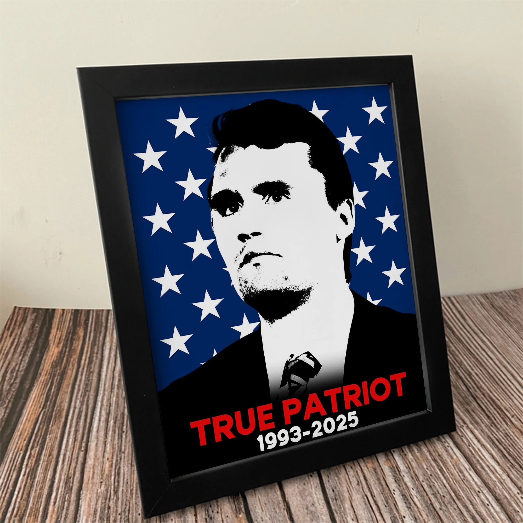 American Patriot Charlie Kirk With USA Flag Picture Frame HO82 65818 - Image 5
