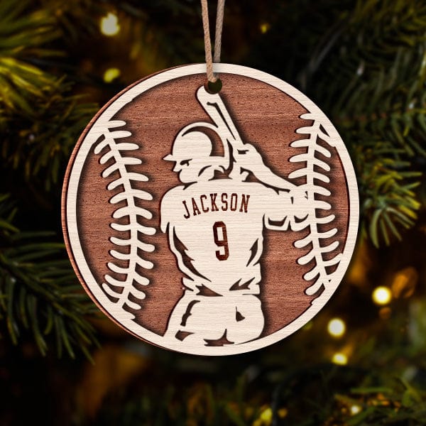 Baseball Male and Female Layer Wood Ornament Personalized Gift HO82 893128