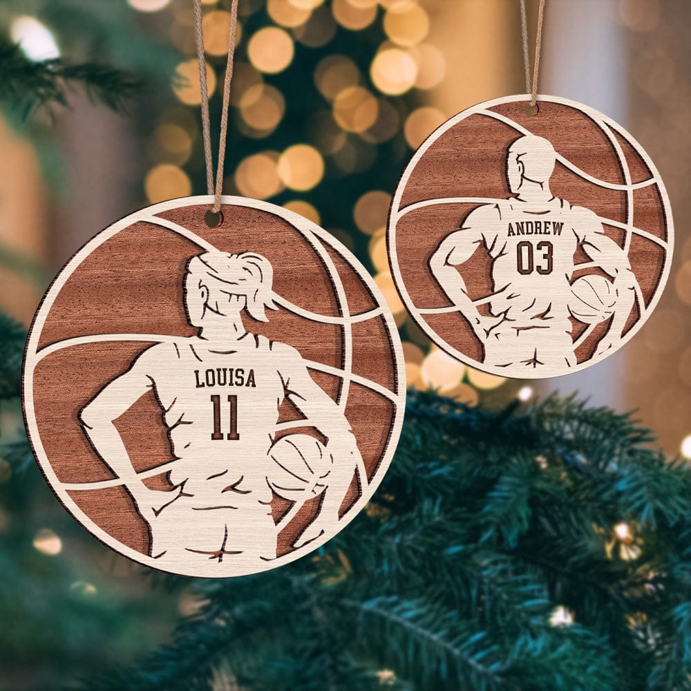 Basketball Male and Female Layer Wood Ornament Personalized Gift HO82 893132 - Image 3