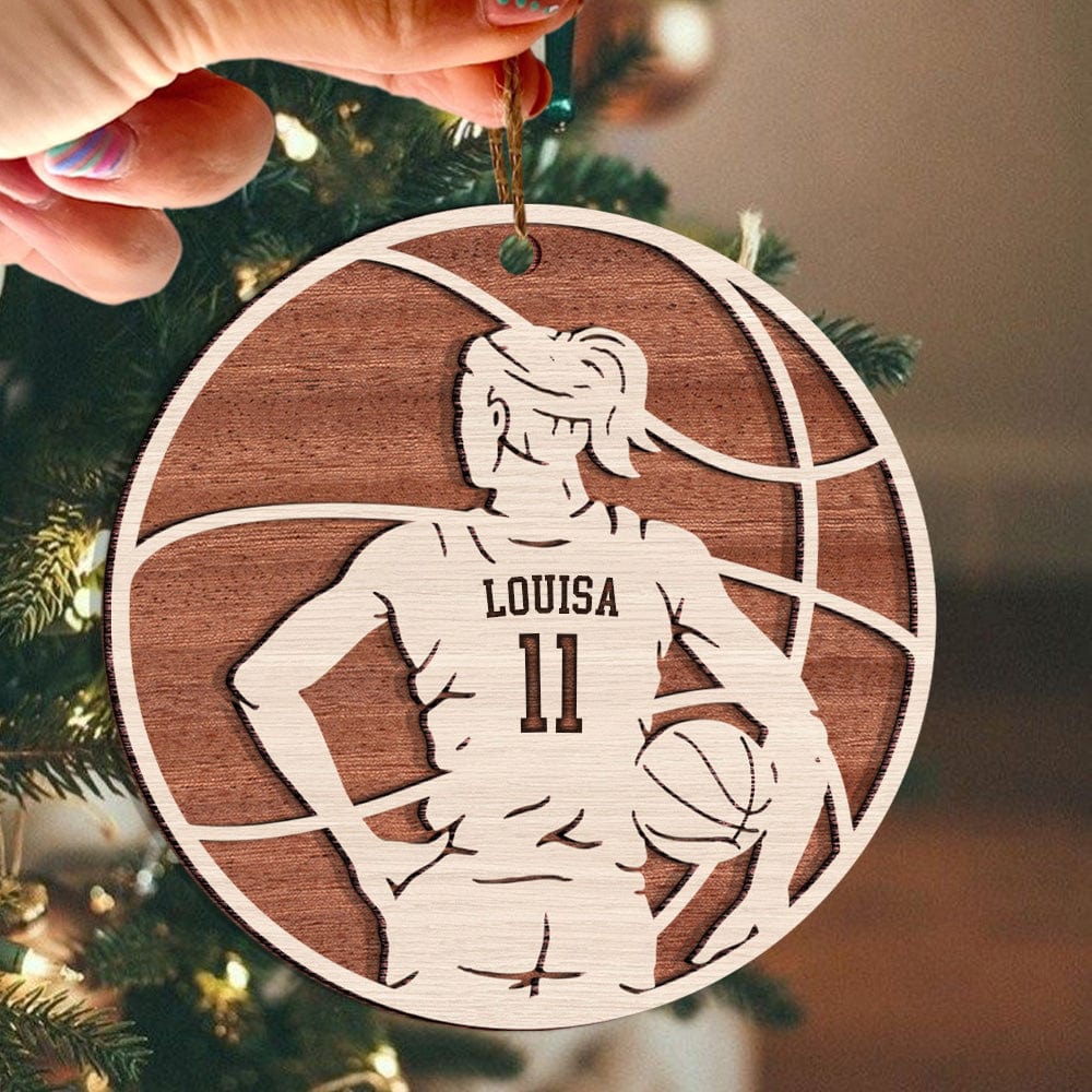 Basketball Male and Female Layer Wood Ornament Personalized Gift HO82 893132 - Image 4