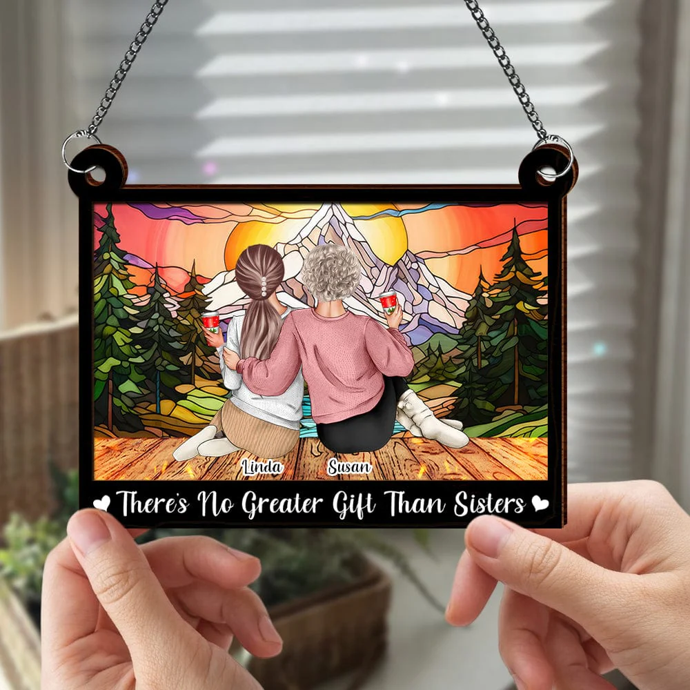 Besties Forever Christmas Gift For Besties, Sisters Window Hanging Suncatcher Ornament Personalized Gift HO82 893102