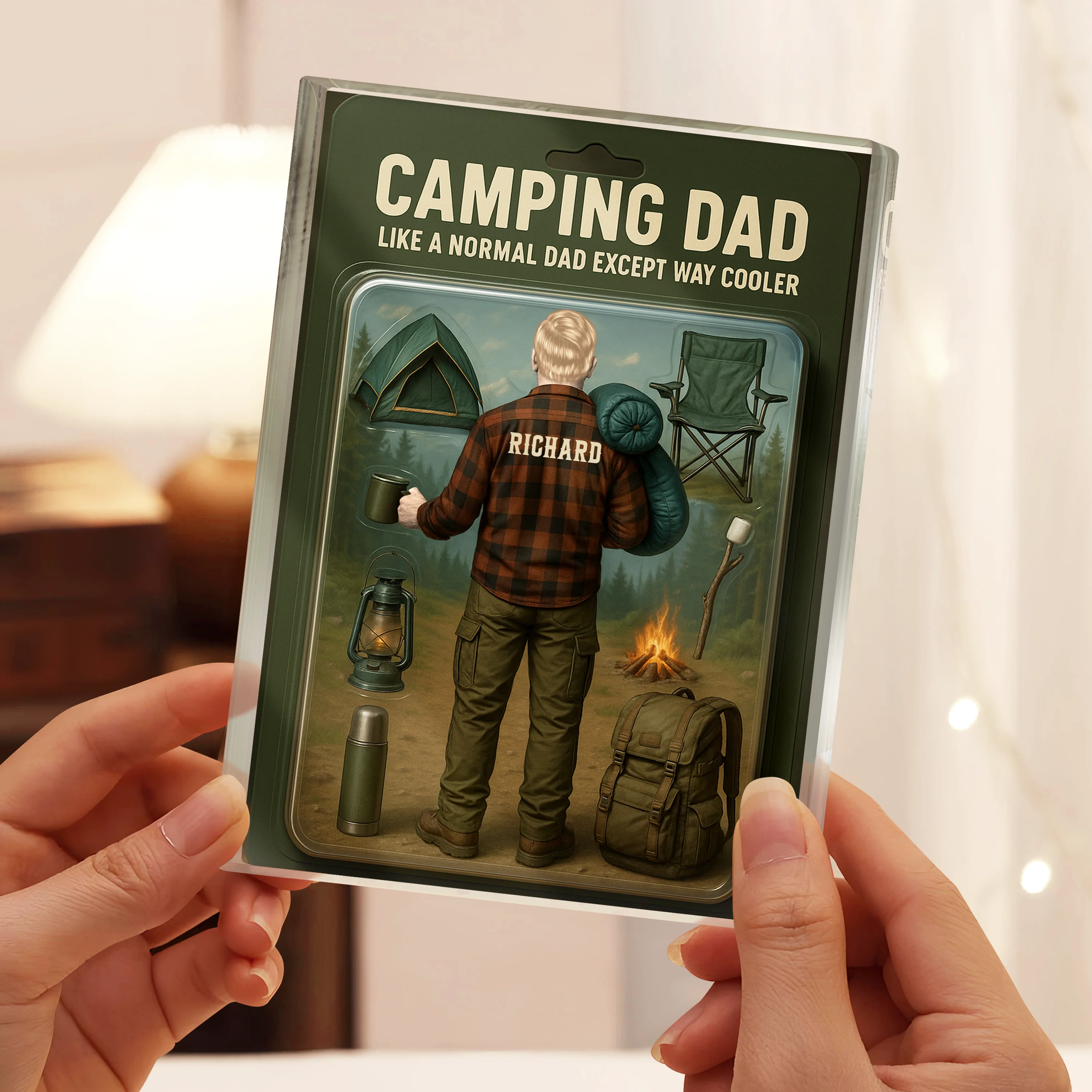 Camping Dad With 3D Effect Acrylic Block Plaque Personalized Gift For Father's Day HO82 893770 - Image 4