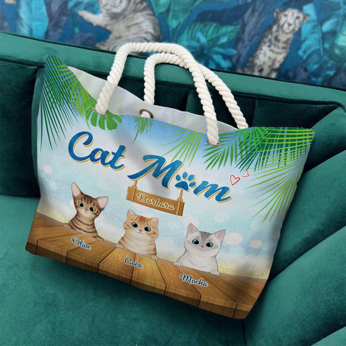 Cat Mom For Cat Lovers Personalized Gift Beach Bag N304 889496 - Image 3