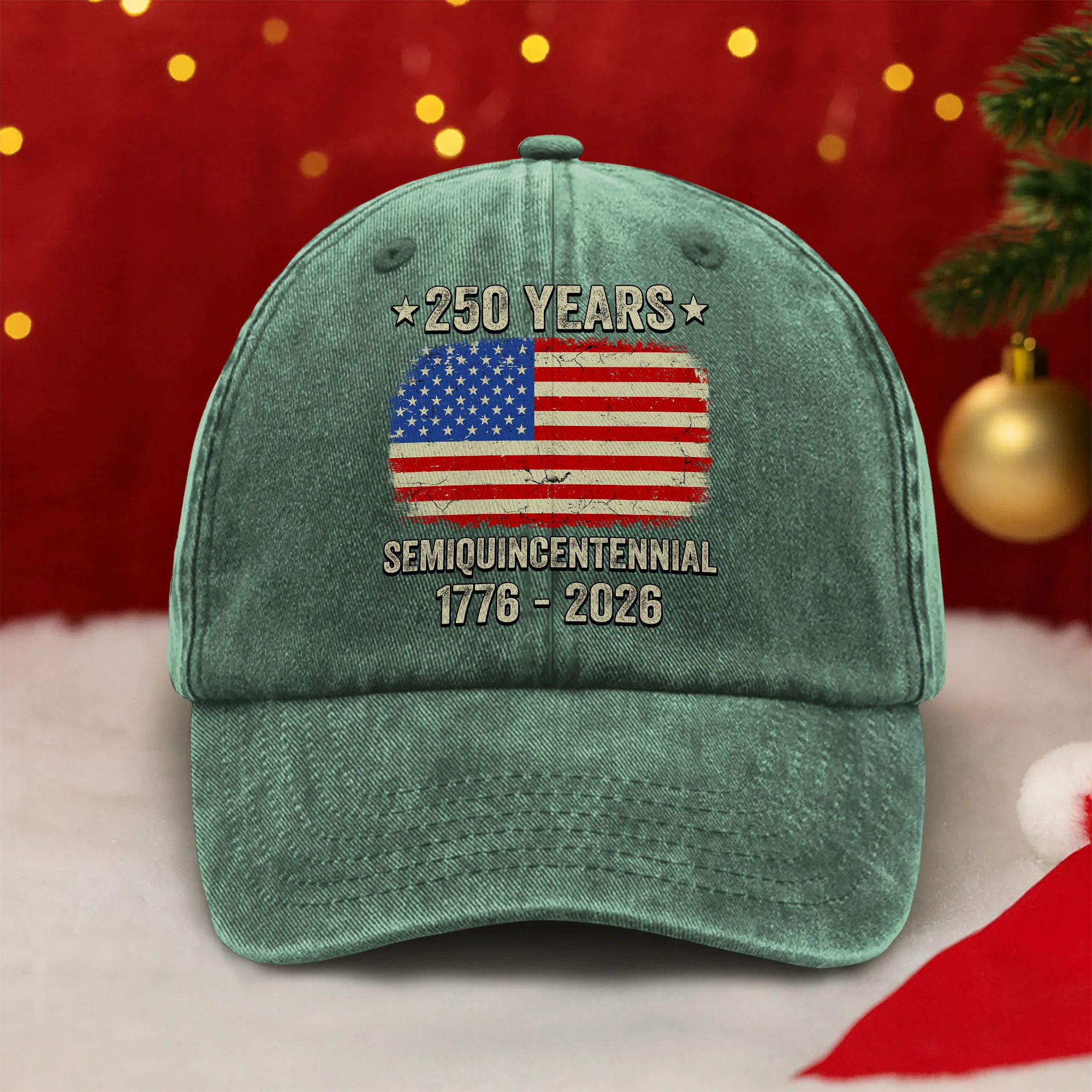 Celebrate 250th Anniversary United States Semiquincentennial Washed Denim Baseball Cap HO82 894768 - Image 2