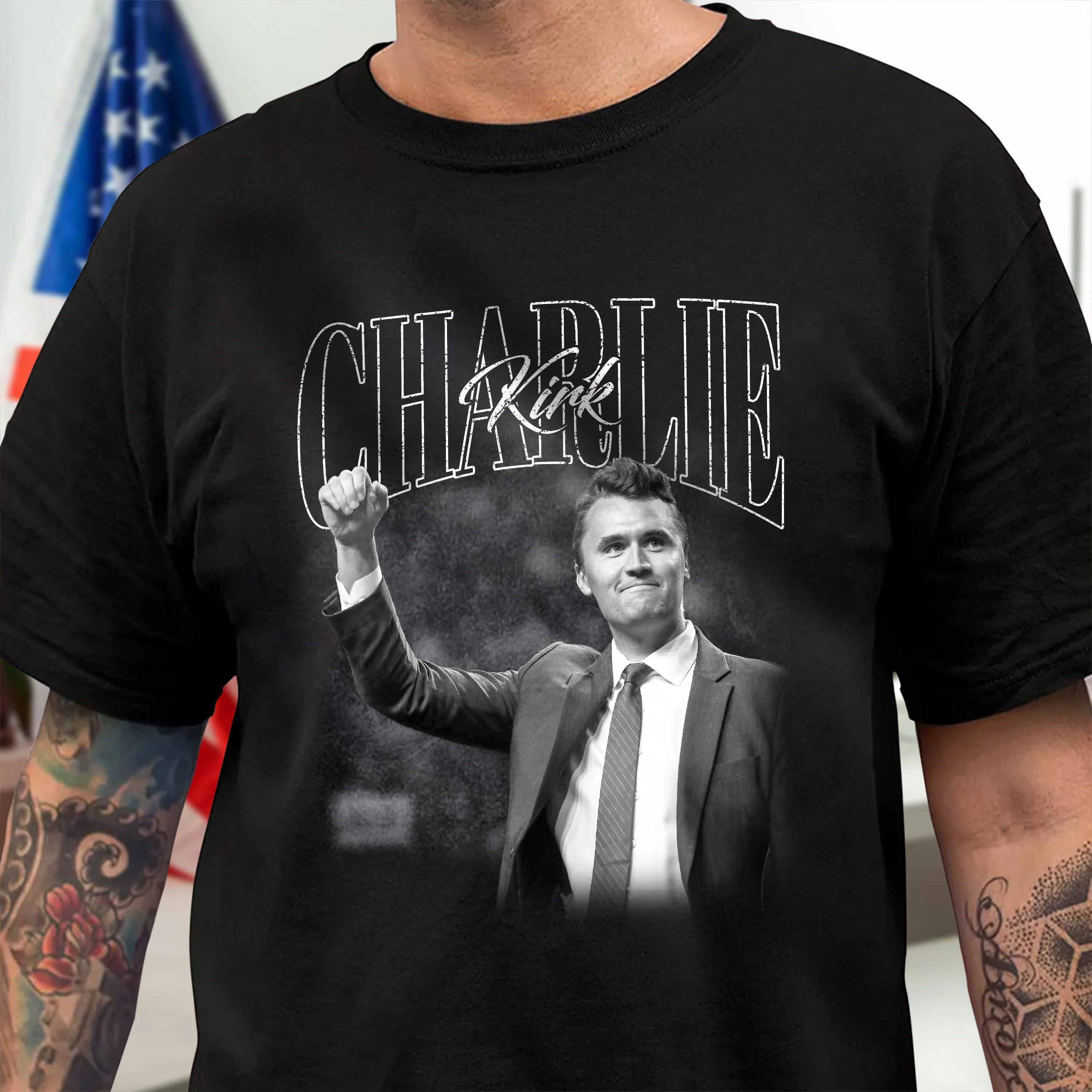 Charlie Kirk A True Hero Retro Style Dark Shirt HO82 65782 - Image 4