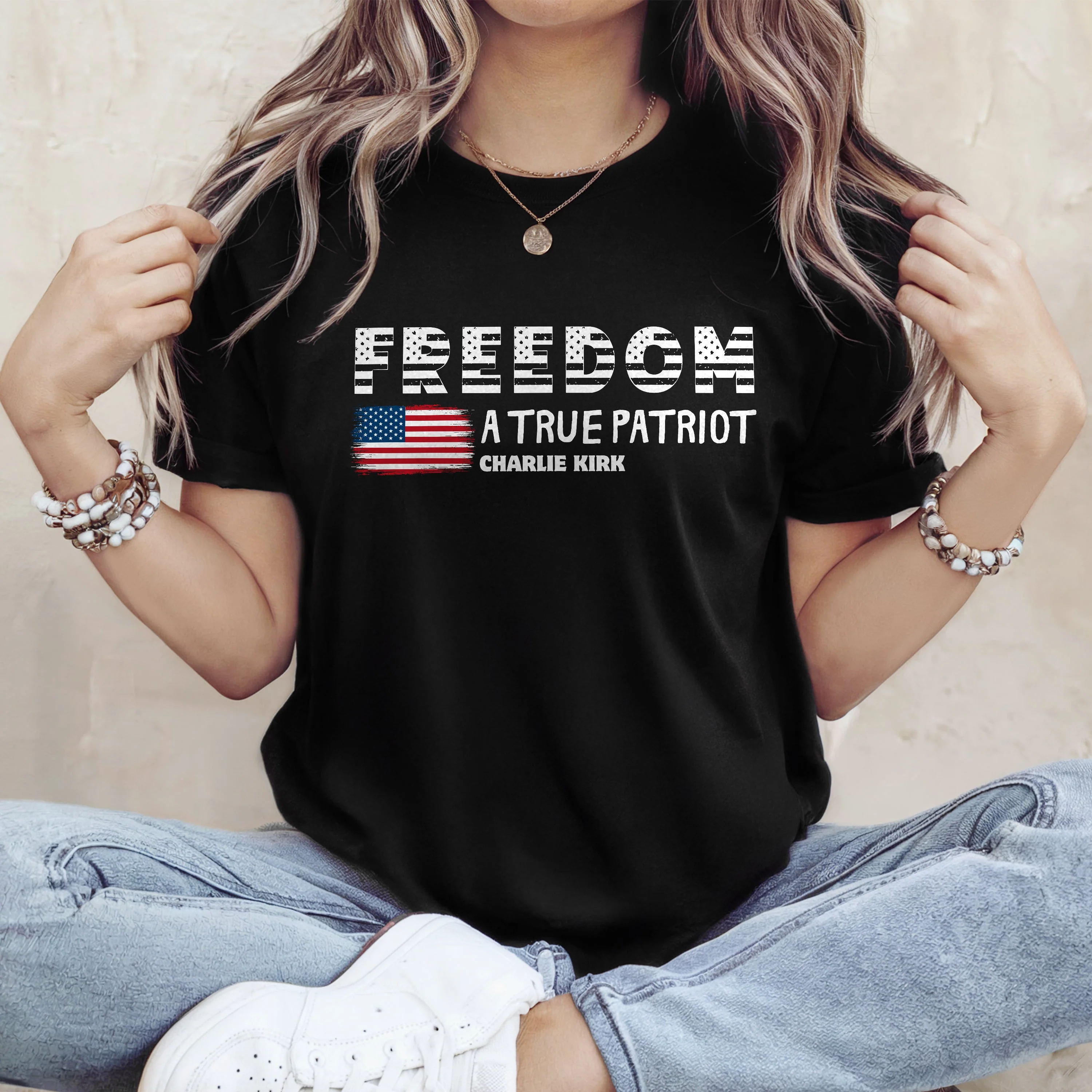 Charlie Kirk A True Patriot Rest In Peace Dark Shirt HO82 65756 - Image 2