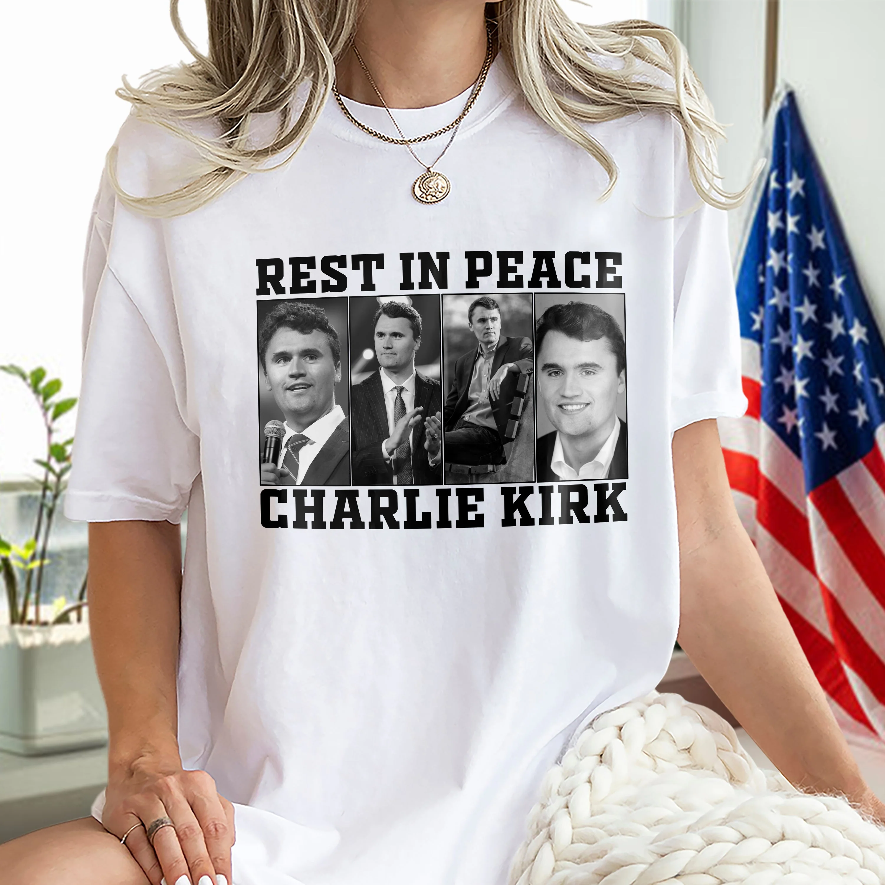 Charlie Kirk Rest In Peace For Him Bright Shirt HO82 65734 - Image 2