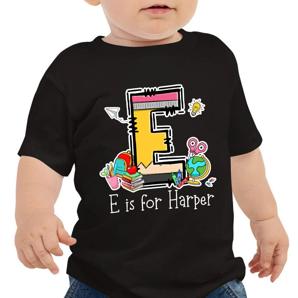 Custom Alphabet Kid Boy Name For School Bundle Back To School Kid Size Shirt Personalized Gift HO82 891182 - Image 5