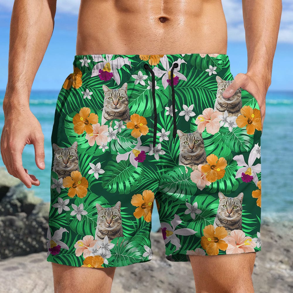 Custom Cat Photo Summer Tropical Beach Short For Men N304 890454 - Image 3