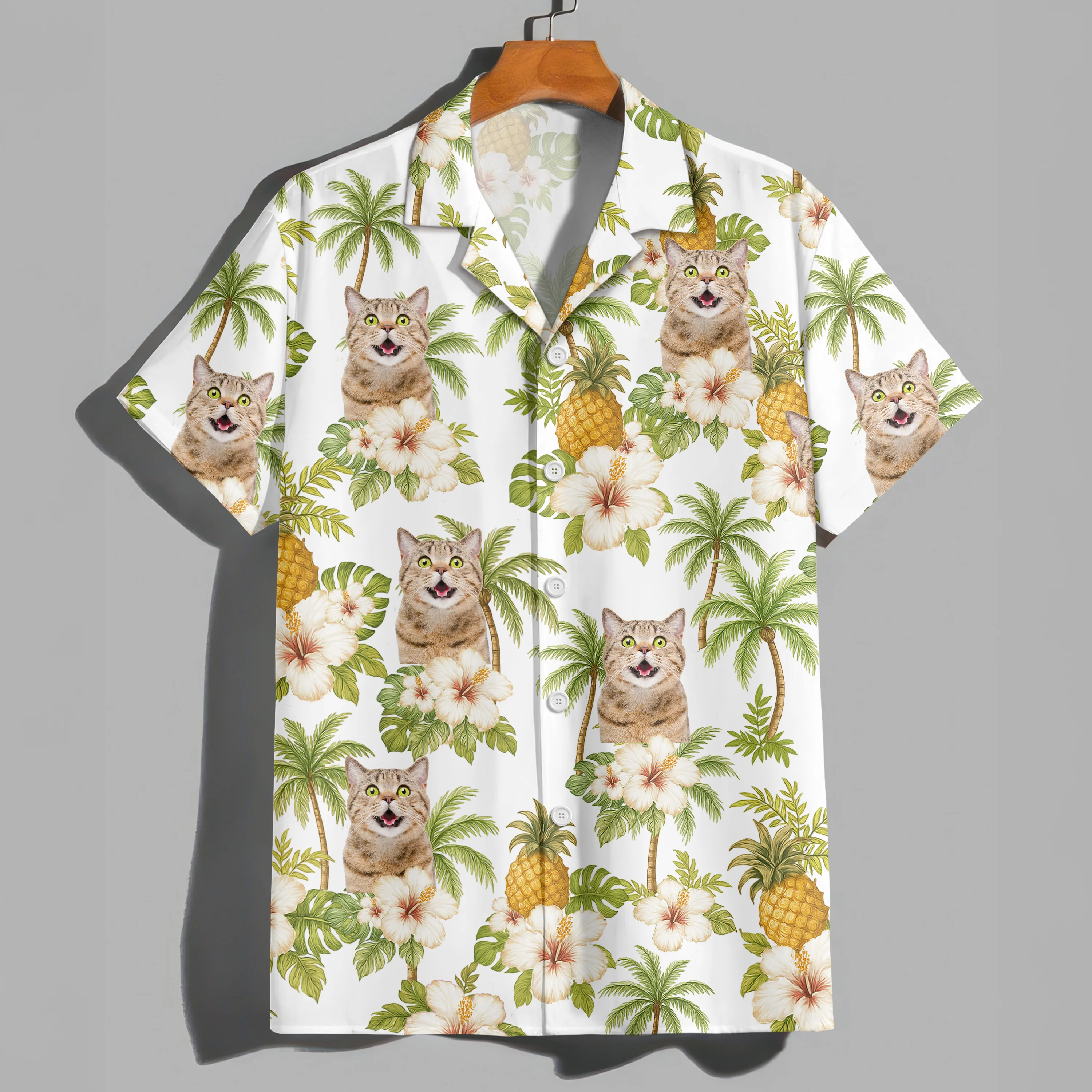 Custom Cat Photo Tropical Pattern Hawaii Shirt Gift For Cat Lovers HO82 893742 - Image 5