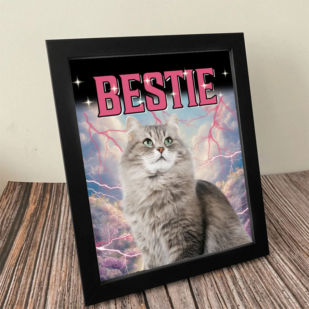 Custom Cat Portrait Photo With Retro Style Picture Frame TA29 889632 - Image 4