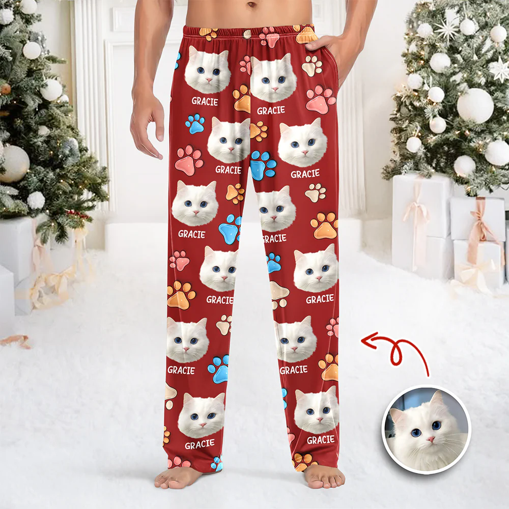 Custom Cat You Left Paw Prints On My Heart 3D Effect Sweatpants HO82 900380 - Image 3