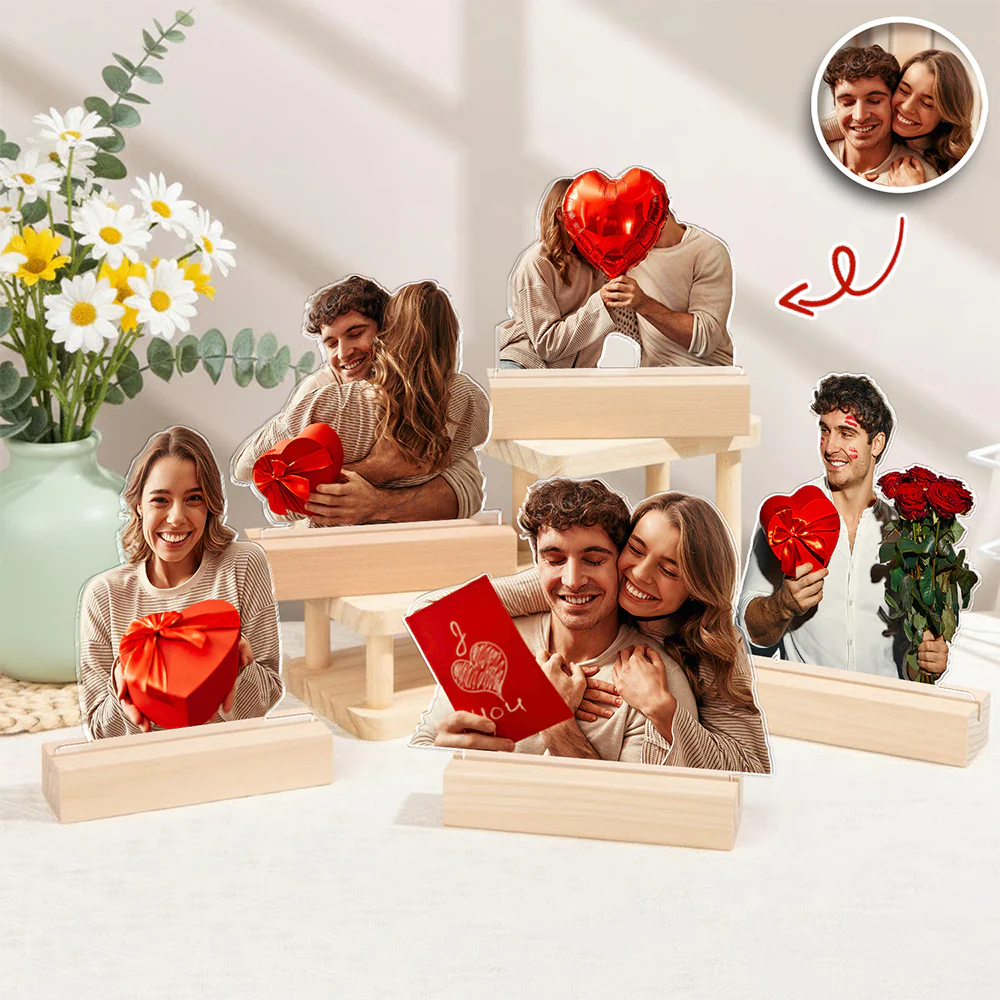 Custom Couple Photo Acrylic Statuette, Anniversary Gift for Him, Her, Couple, Valentine's Day HO82 901134 - Image 2