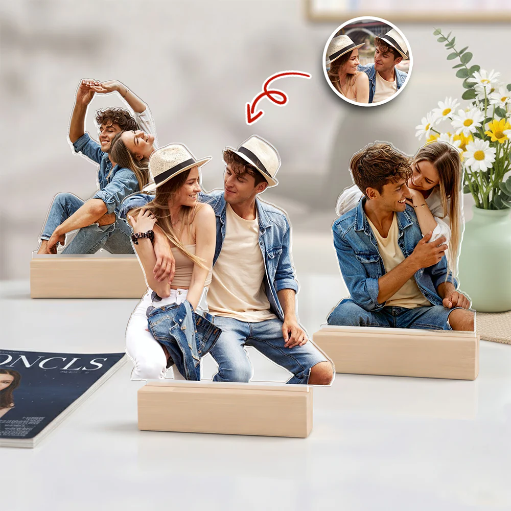 Custom Couple Photo Acrylic Statuette, Anniversary Gift for Him, Her, Couple, Valentine's Day HO82 901134 - Image 4